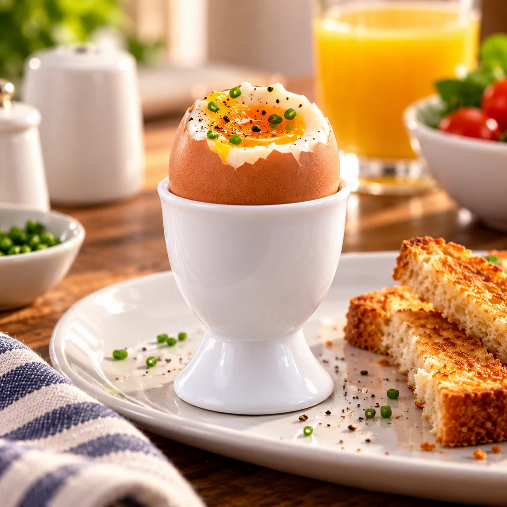 Danny Home White Ceramic Pedestal Egg Cup for Breakfast