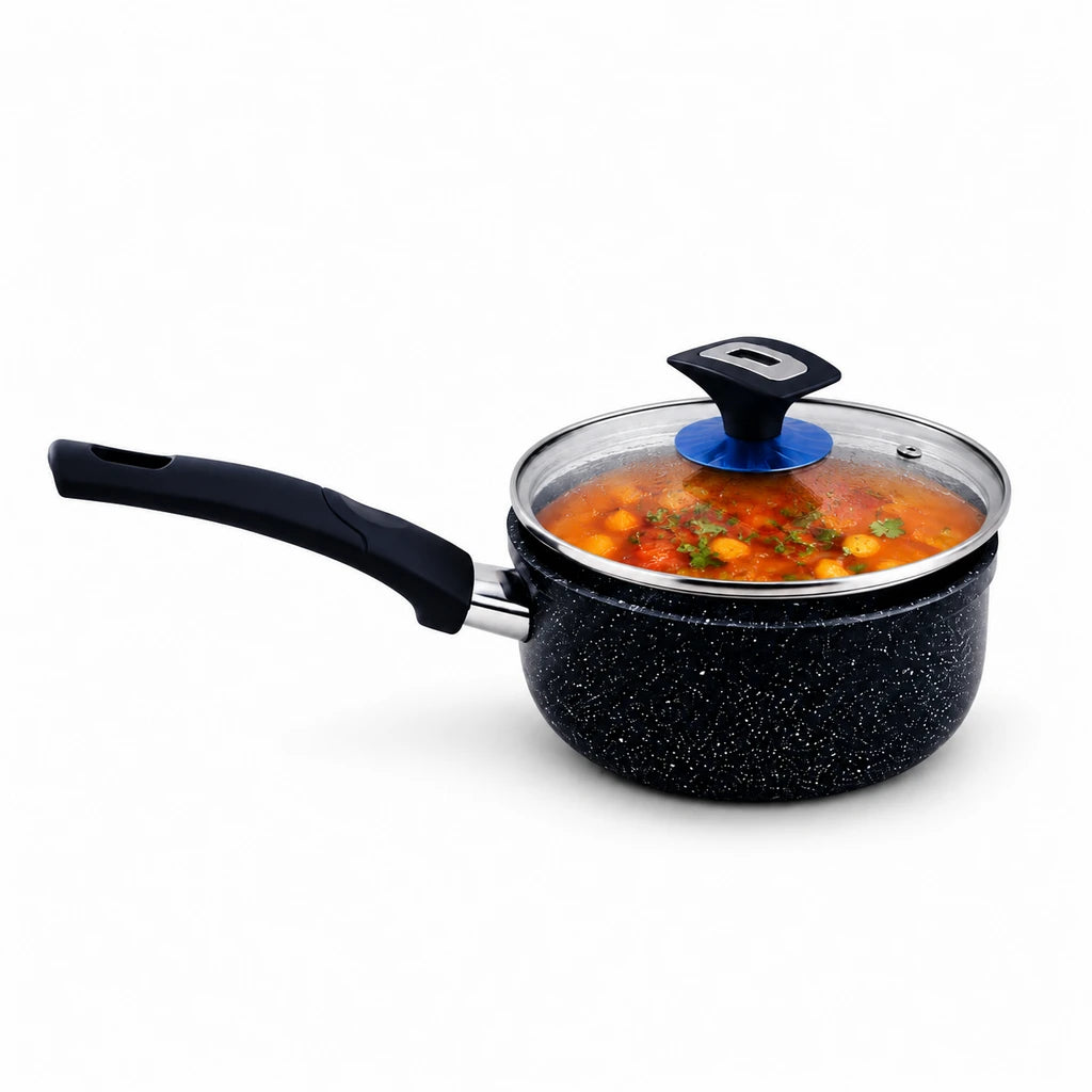 Prestige 18-Cm Induction Non-Stick Sauce Pan - Black