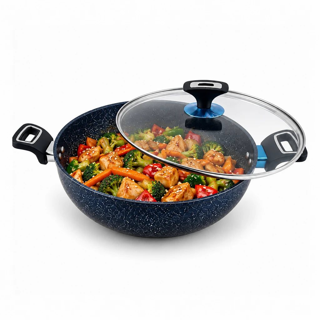 Prestige 30 cm Induction Non-Stick Wok - Black & Grey