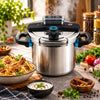 7-Liter Stainless Steel Pressure Cooker With Locking Lid & Twin Handles