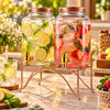 Danny Home Twin 4-Litre Glass Beverage Dispenser Set with Stand
