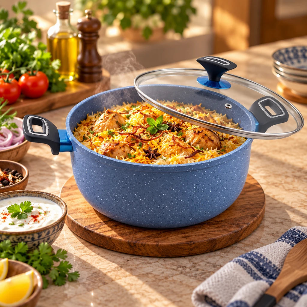 Prestige 28 cm Induction Non-Stick Cooking Pot - Black & Grey