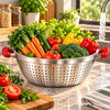 Crest Stainless Steel Colander with Plastic Handles, 32 cm