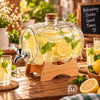 Danny Home Barrel-Shaped 2-Litre Glass Beverage Dispenser