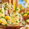 Kleeyo Golden Cheers 450 ml Glass Mason Jar with Straw