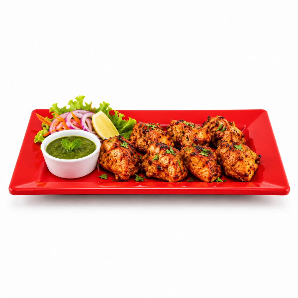 Blaze Mac 10-Inch Melamine Rectangular Platter - Red, Yellow & Black