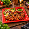 Blaze Rio 10-Inch Melamine Square Flat Plate - Red, Yellow & Black
