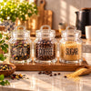 Danny Home 350 ml 3-Piece Glass Tea, Coffee & Sugar Jar Set