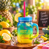 Kleeyo Blue-Yellow Best Yet to Come 450 ml Glass Mason Jar
