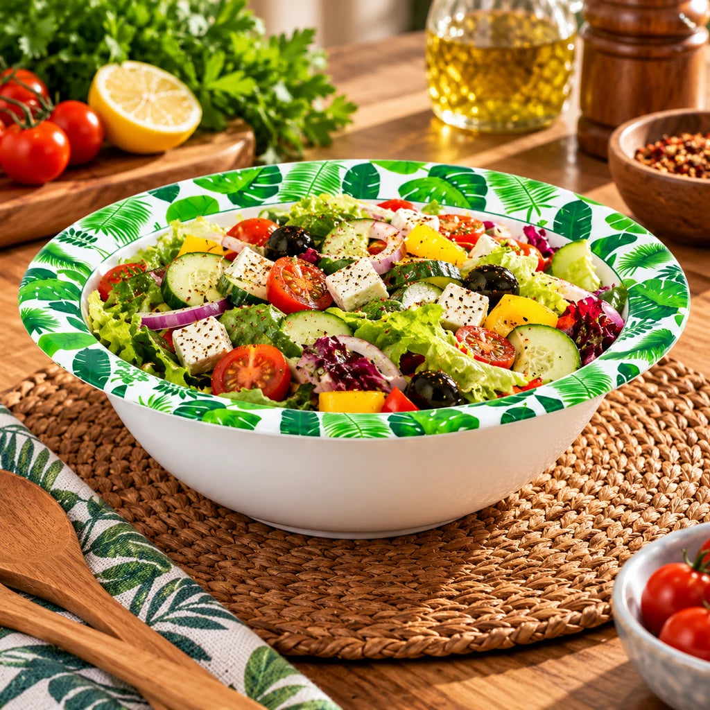 Blaze Greenery Printed Melamine Serving Bowl 9-Inch