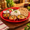 Blaze 14-Inch Melamine Round Tray - Red, Yellow & Black