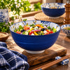 Gupan 6.25-Inch Navy Blue Ceramic Serving Bowl With Patterned Interior