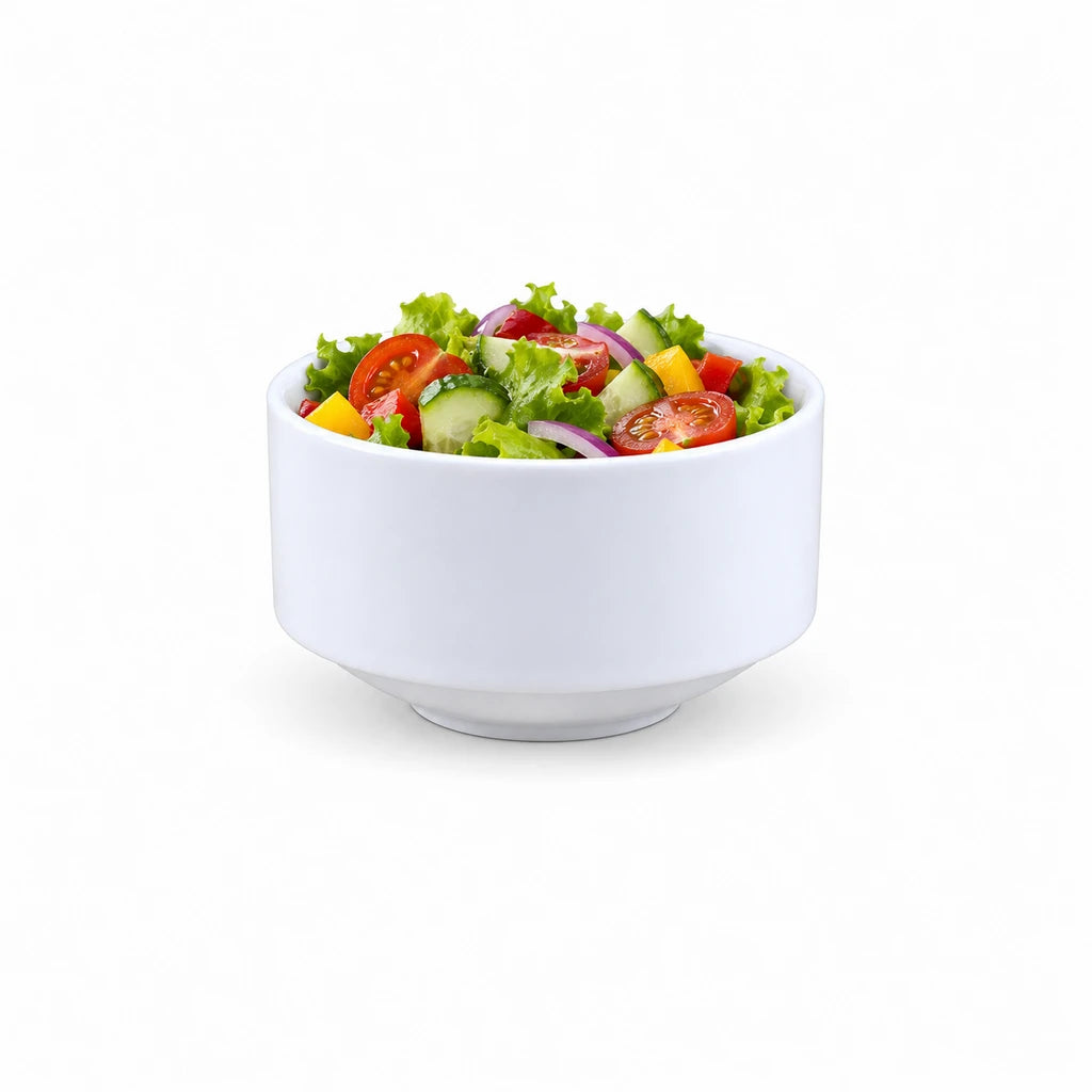 Forte B.K White Ceramic Stackable Dip & Side Bowl, 10 cm