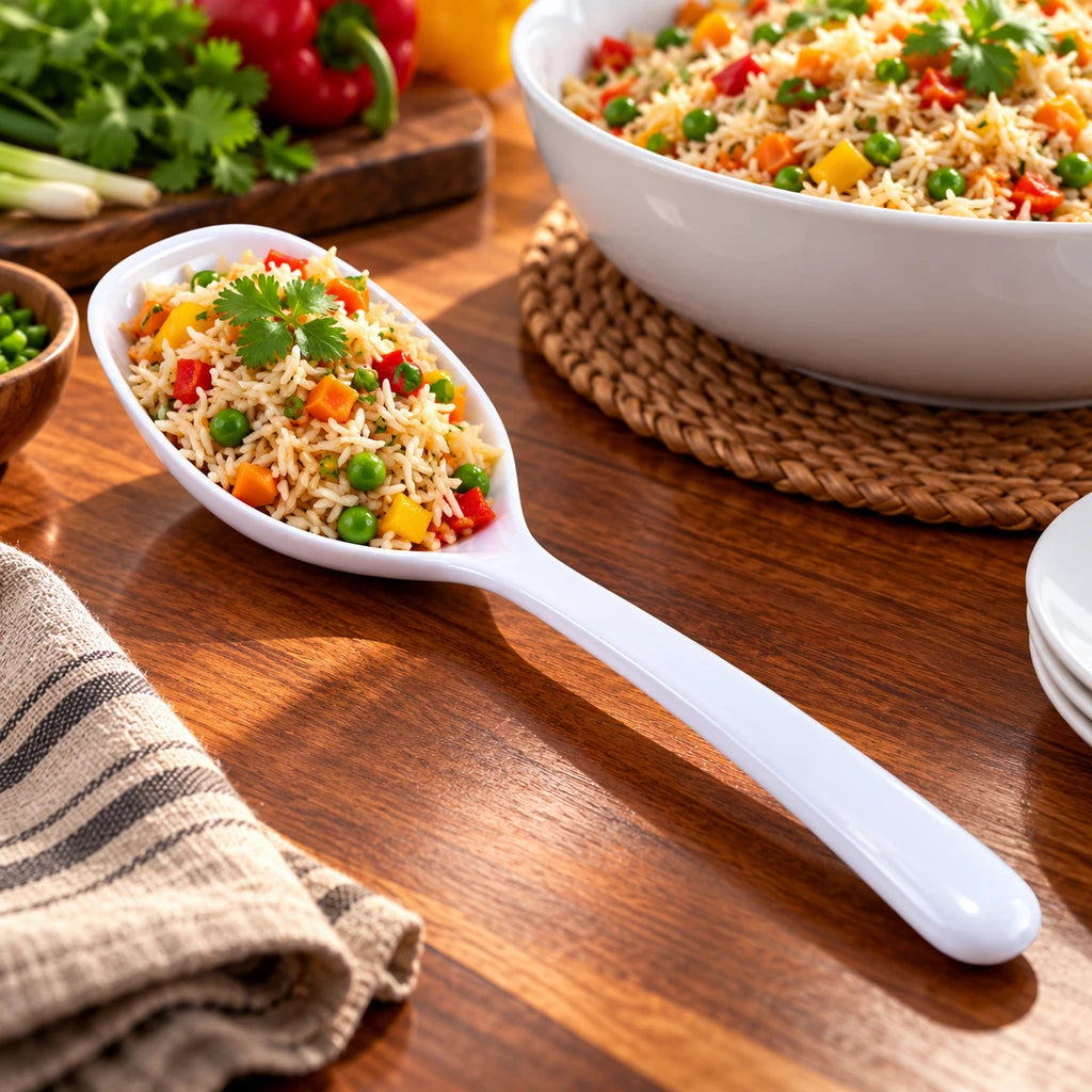 Blaze 10-Inch White Melamine Serving Spoon
