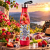 Kleeyo Red Wander Florals Steel Bottle, 550 ml