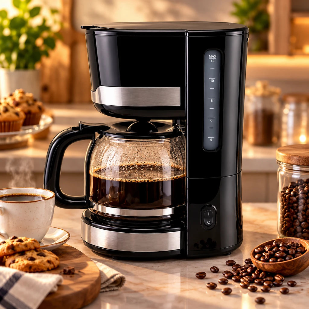 Danny Home 1.5-Liter Black Electric Coffee Maker