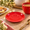 Blaze Mel Melamine 6-Inch Saucer - Red, Yellow, Black & White