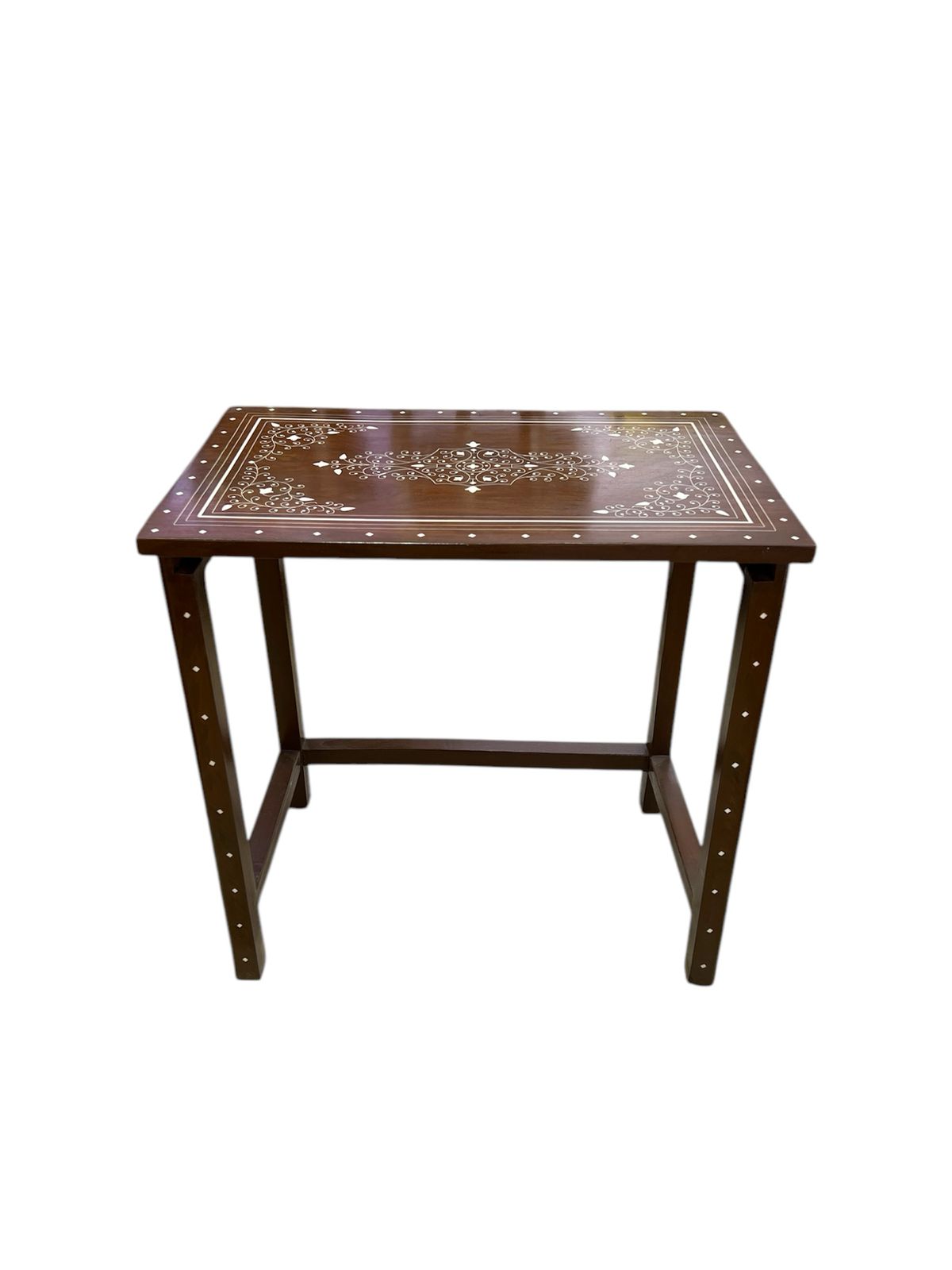 Sheesham Wooden Plastic Design Tables Set of 4 pcs