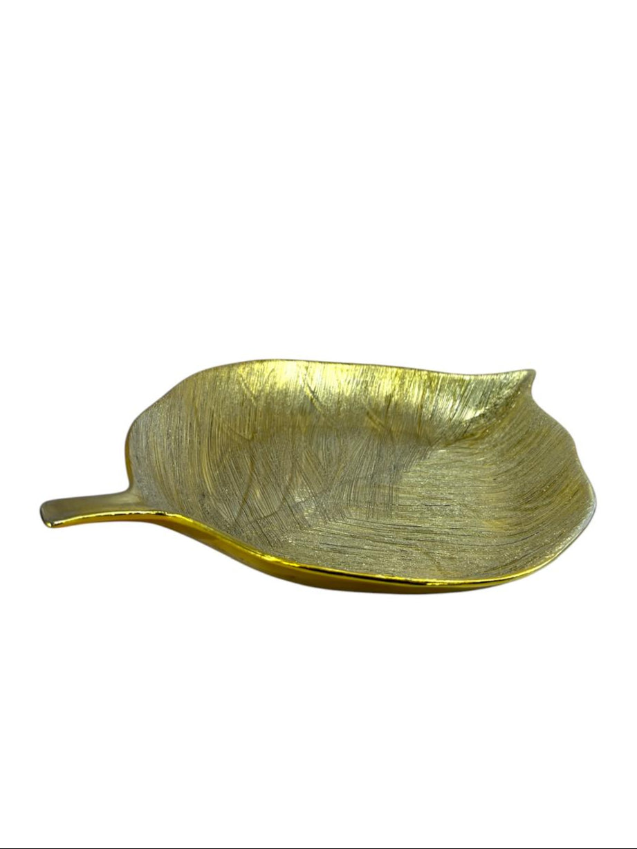 Golden Leave Serving Dish