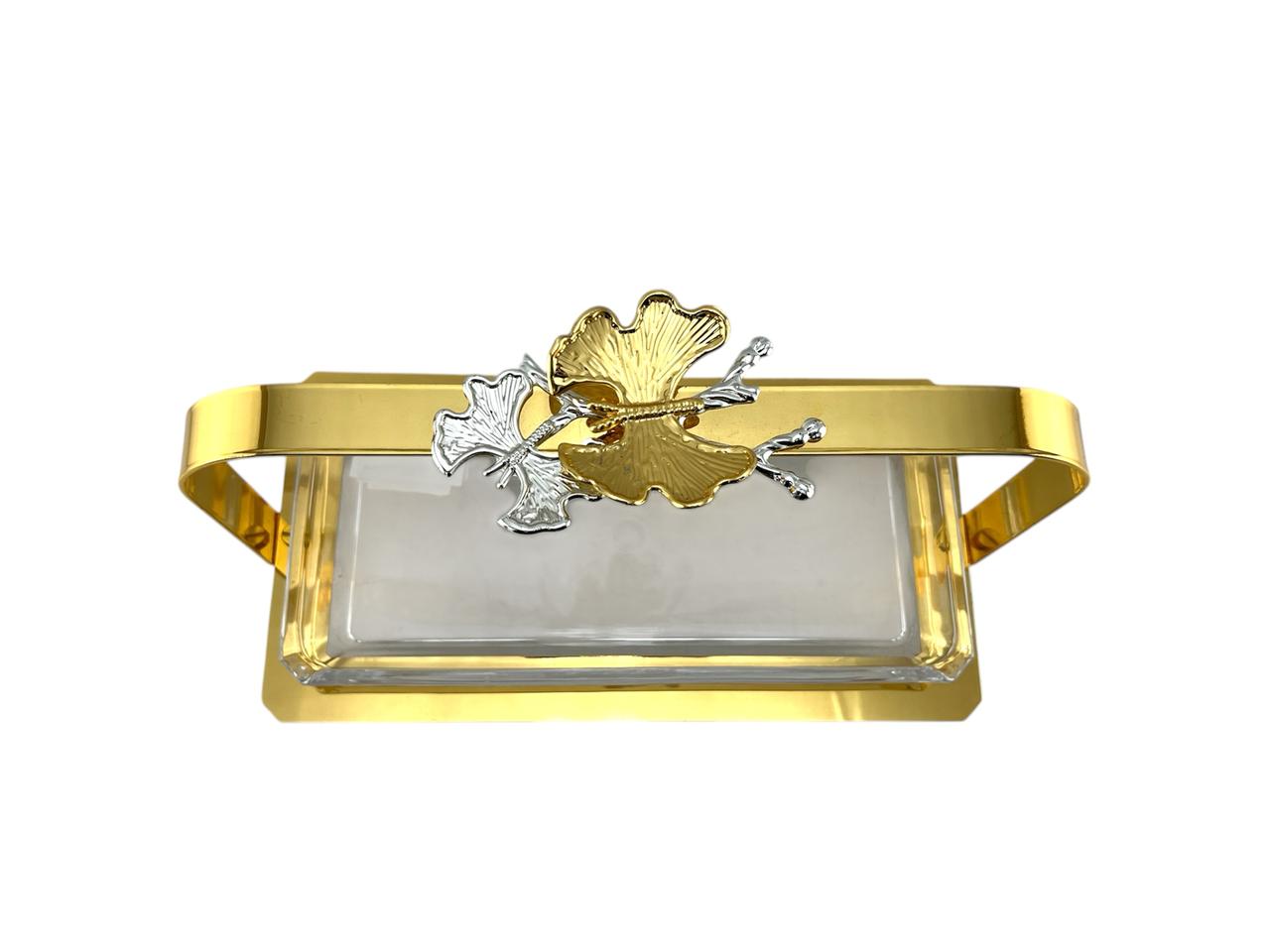 Fancy Rectangle Serving Dish Golden