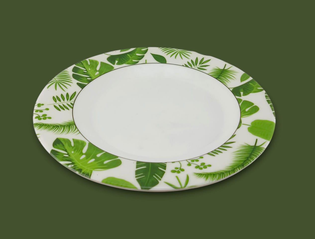 Blaze Greenery Melamine Flat Plate