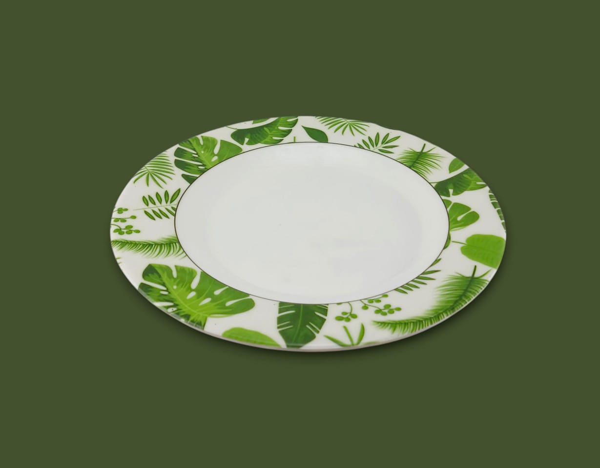 Blaze Greenery Melamine Flat Plate