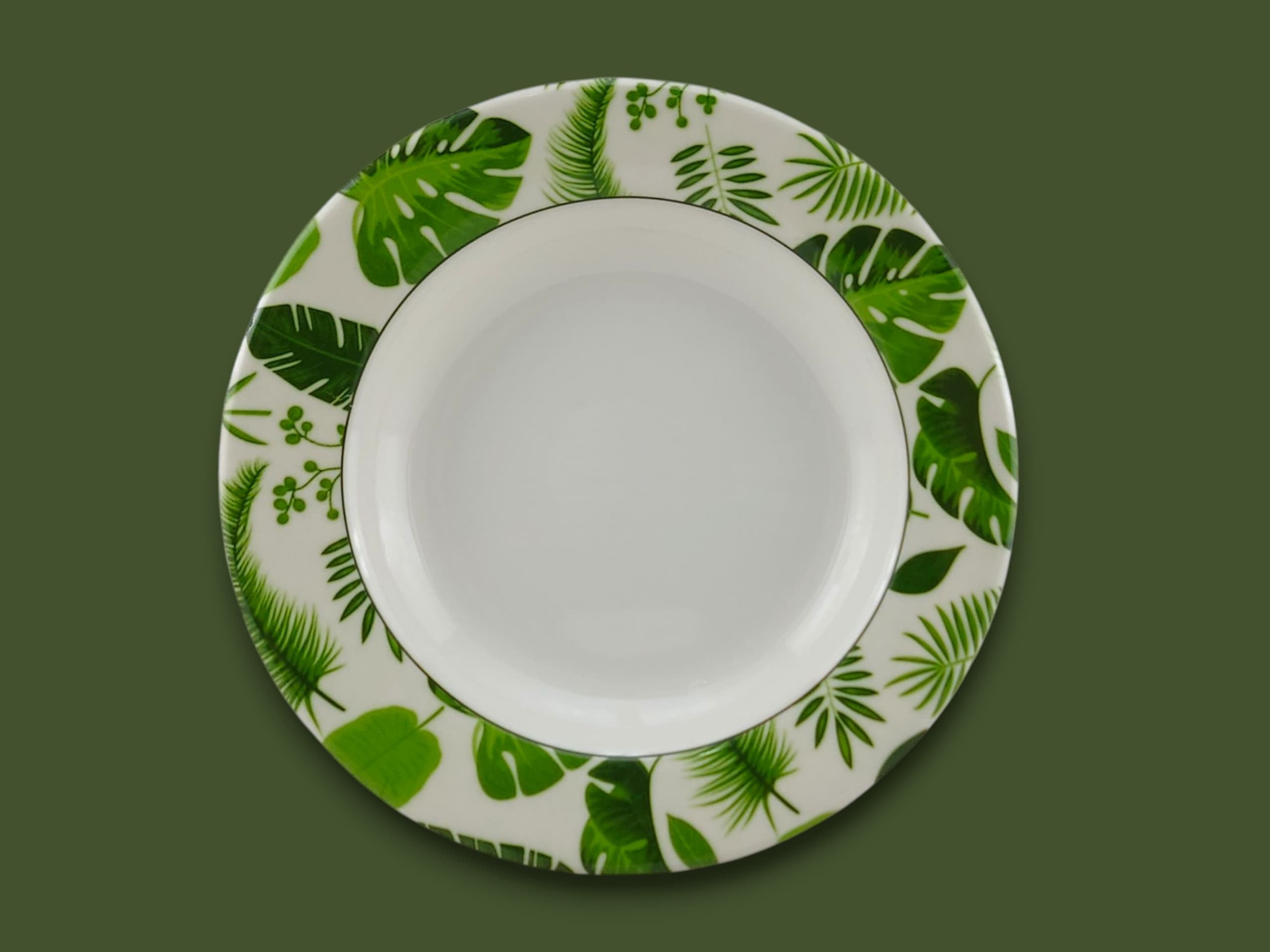 Blaze Greenery Melamine Deep Plate