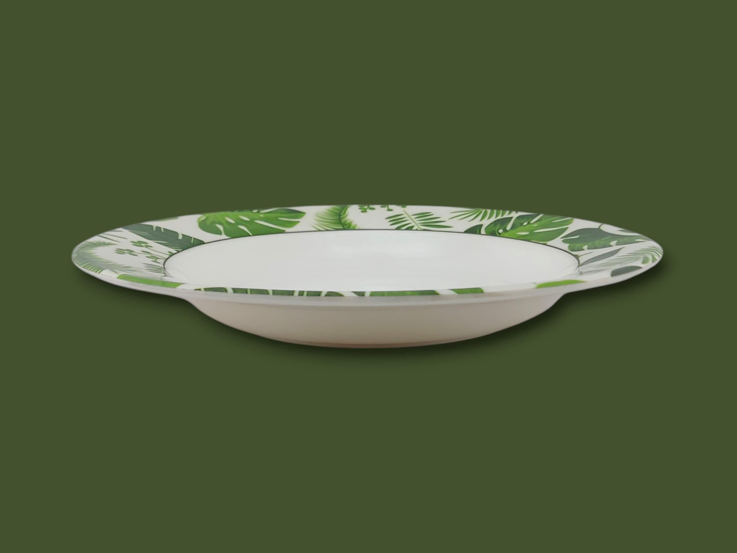 Blaze Greenery Melamine Deep Plate