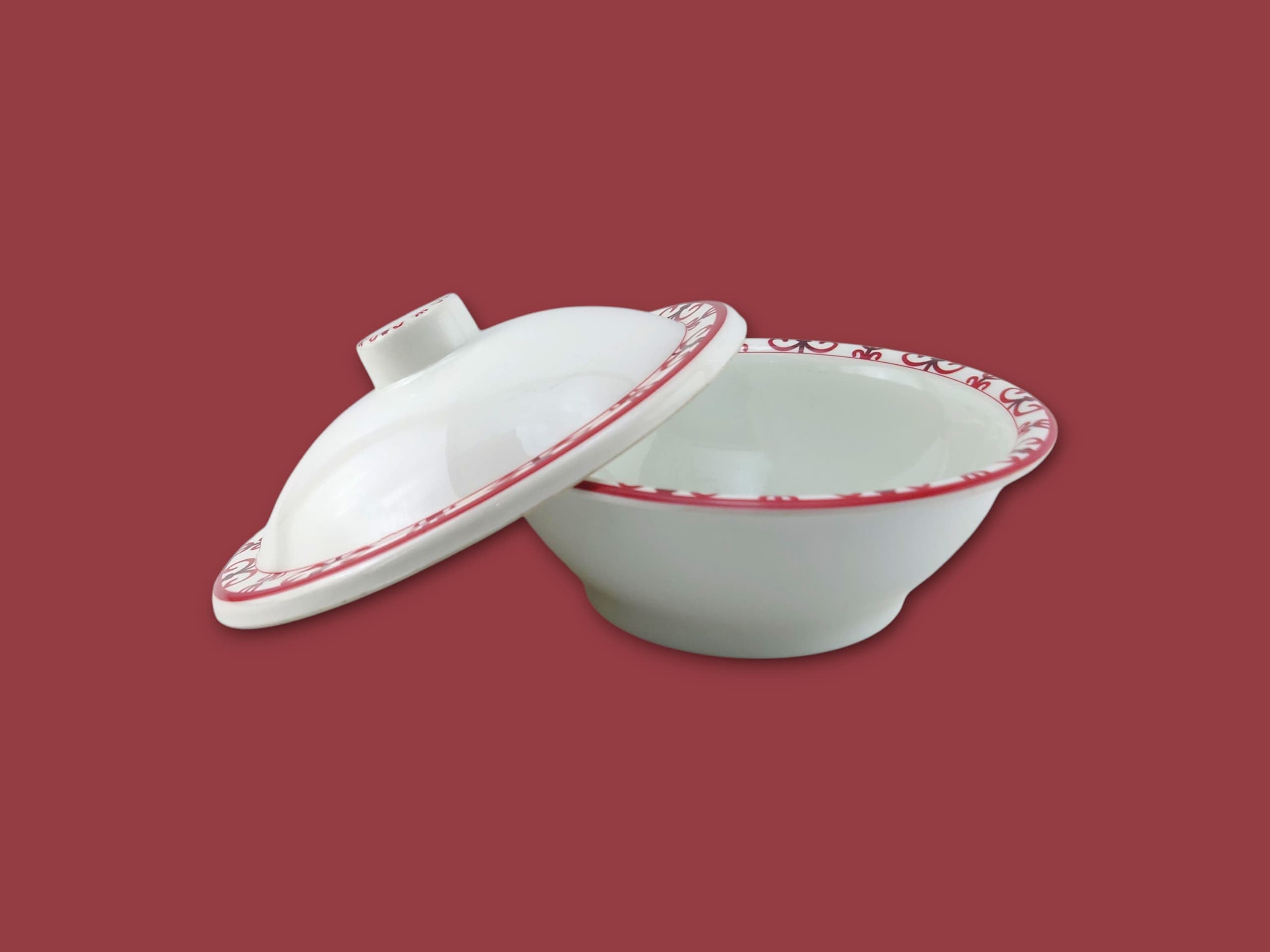 Blaze Wrought Iron Melamine Serving Bowl 9" (With Lid)