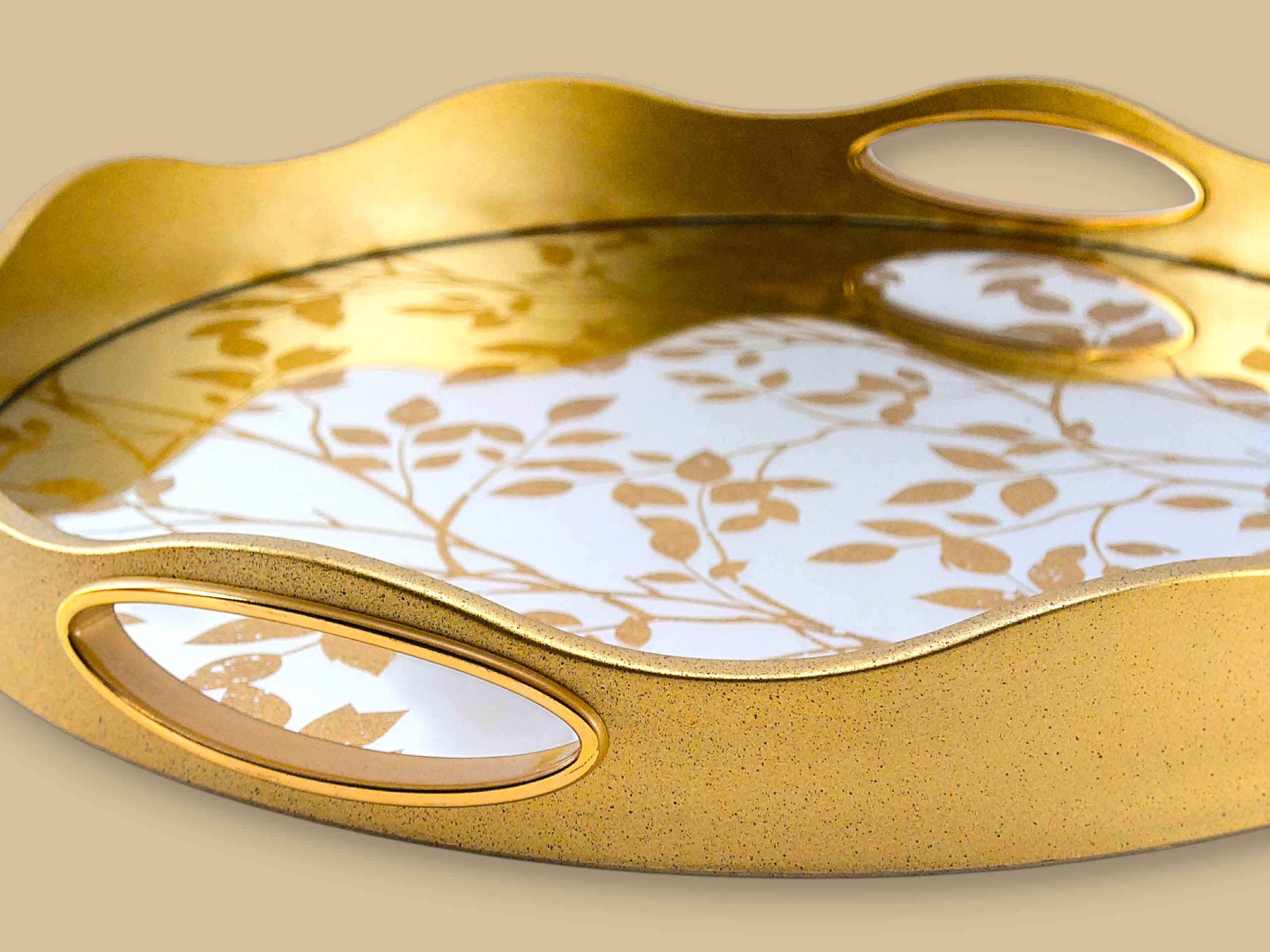 Angela 2-Piece Glass Round Serving Tray Set