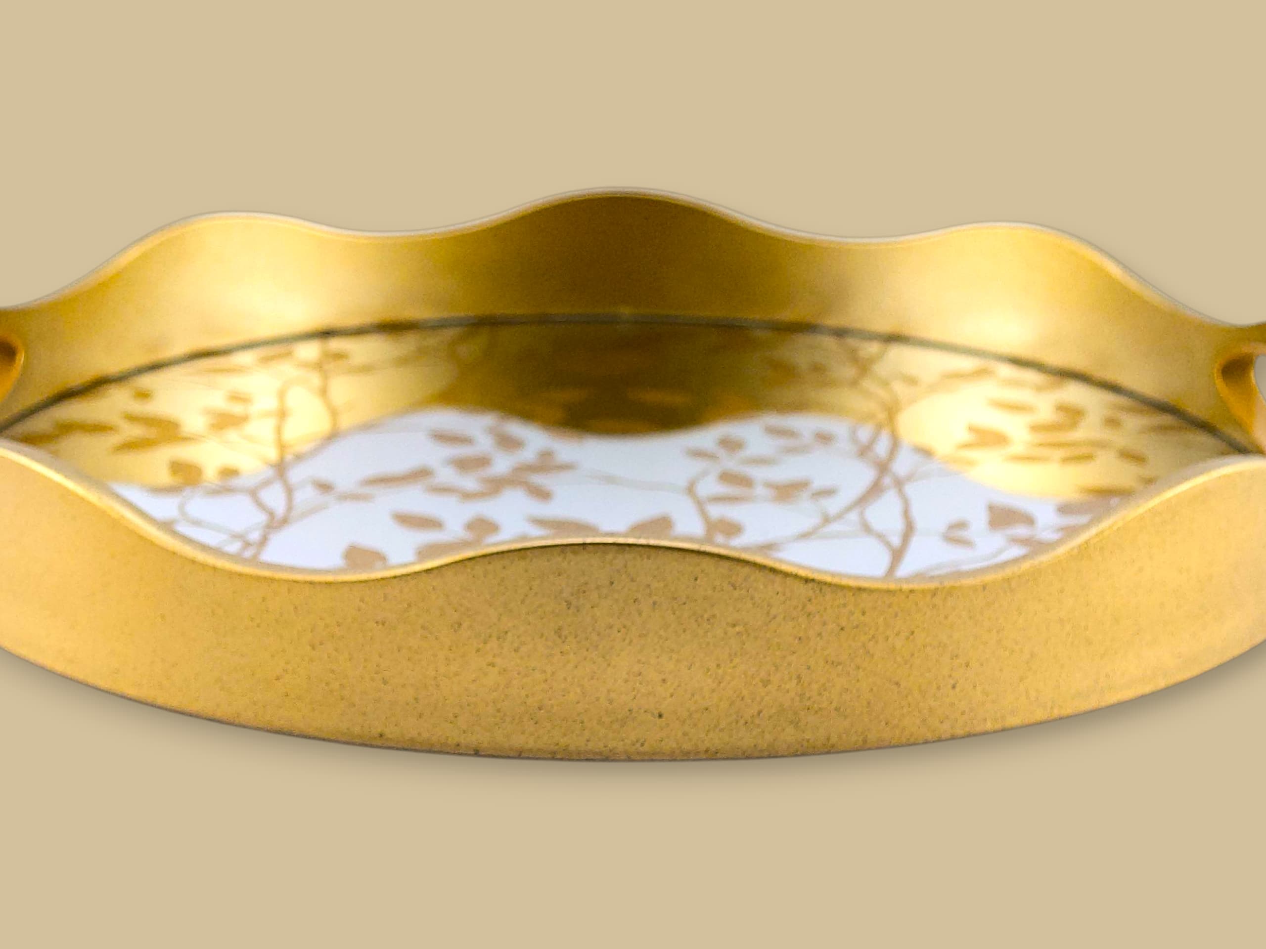 Angela 2-Piece Glass Round Serving Tray Set