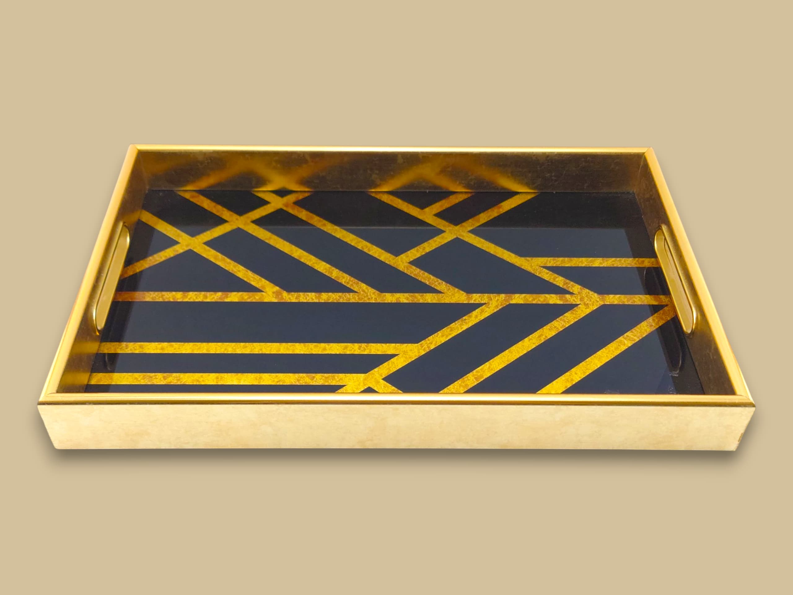 Angela 2-Piece Glass Rectangular Serving Tray Set