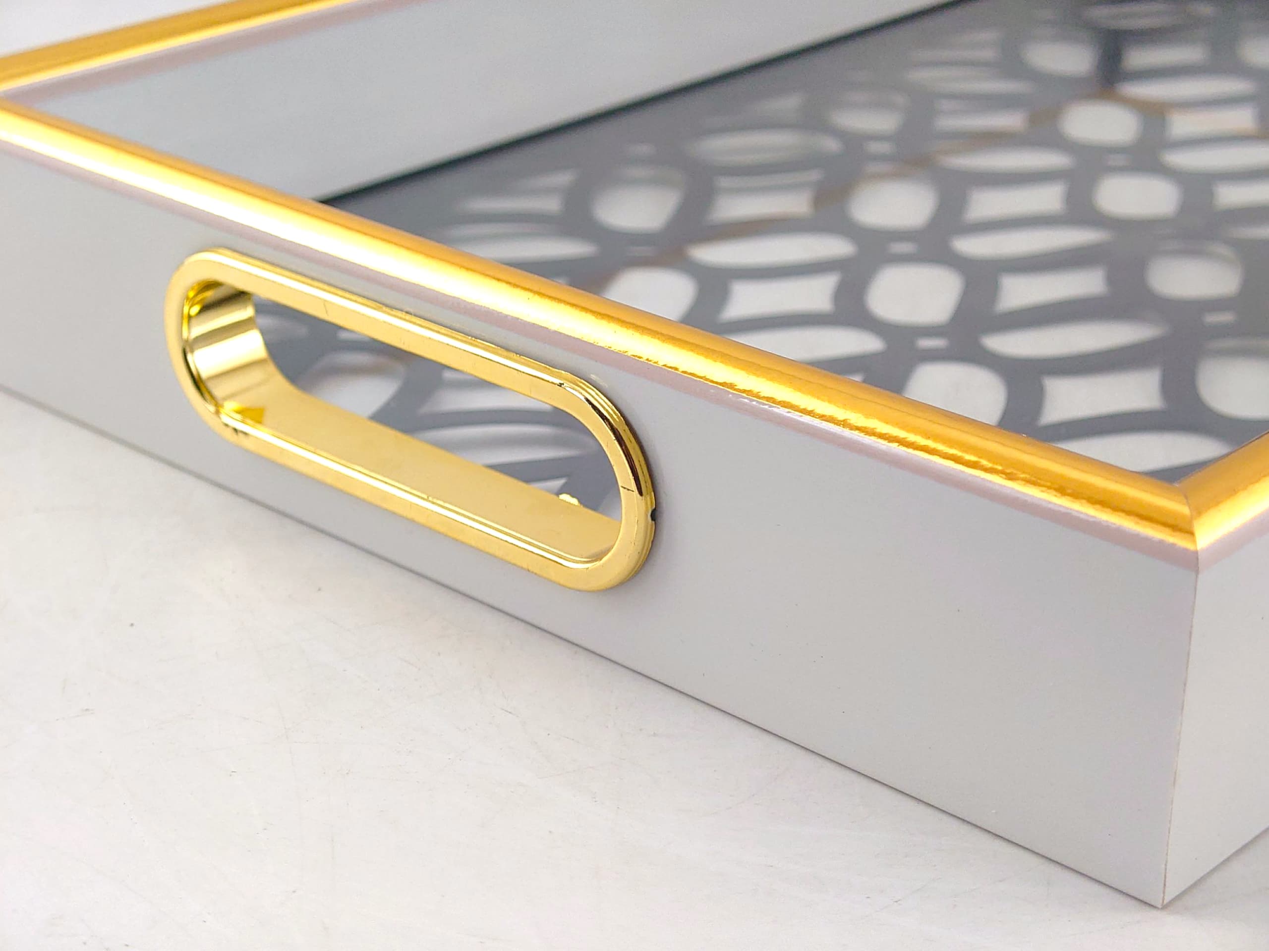 Fancy 2-Piece Acrylic Rectangular Serving Tray Set
