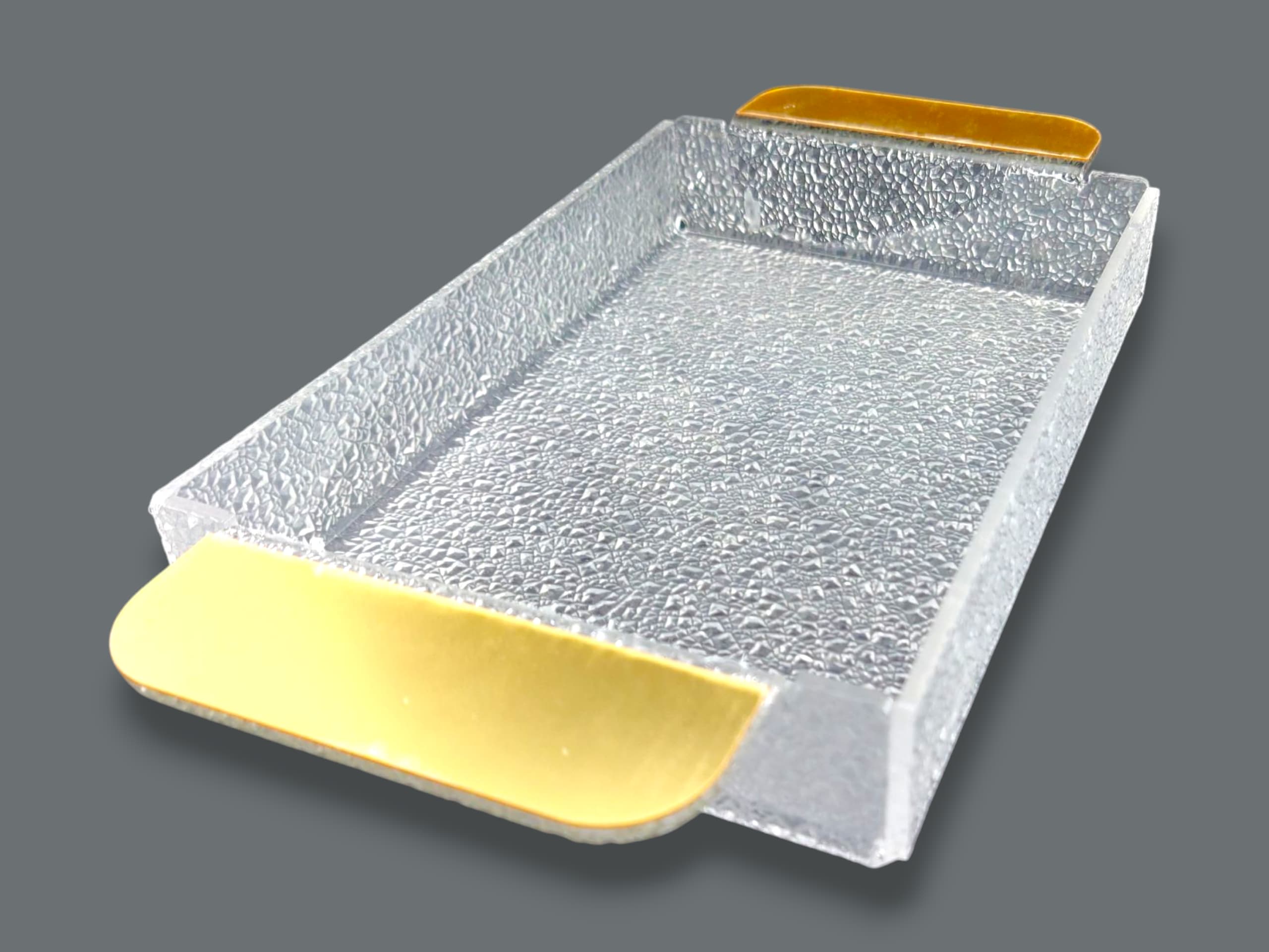 Fancy 2-Piece Acrylic Rectangular Serving Tray Set
