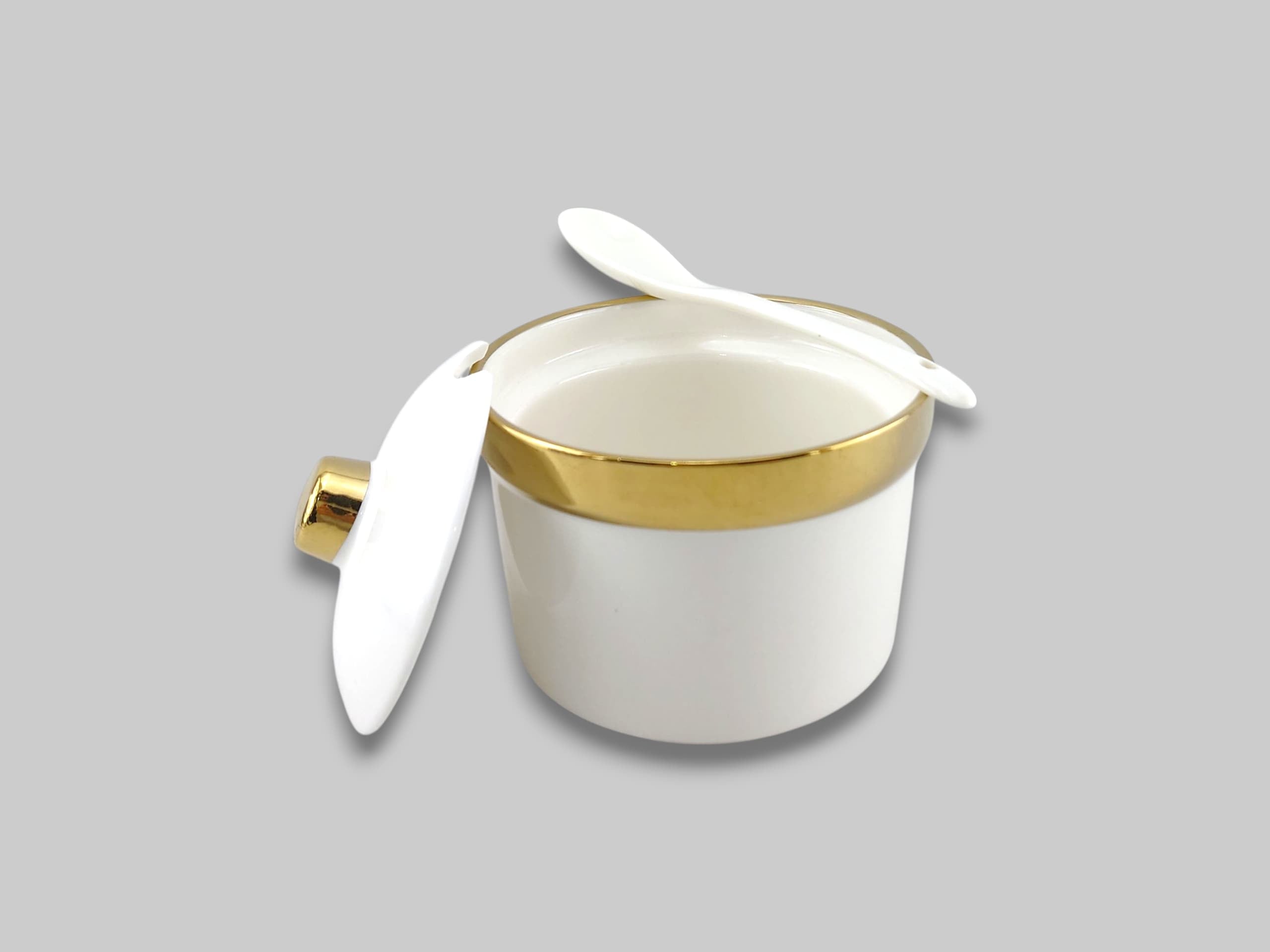 Fancy Ceramic Sugar Pot With Spoon