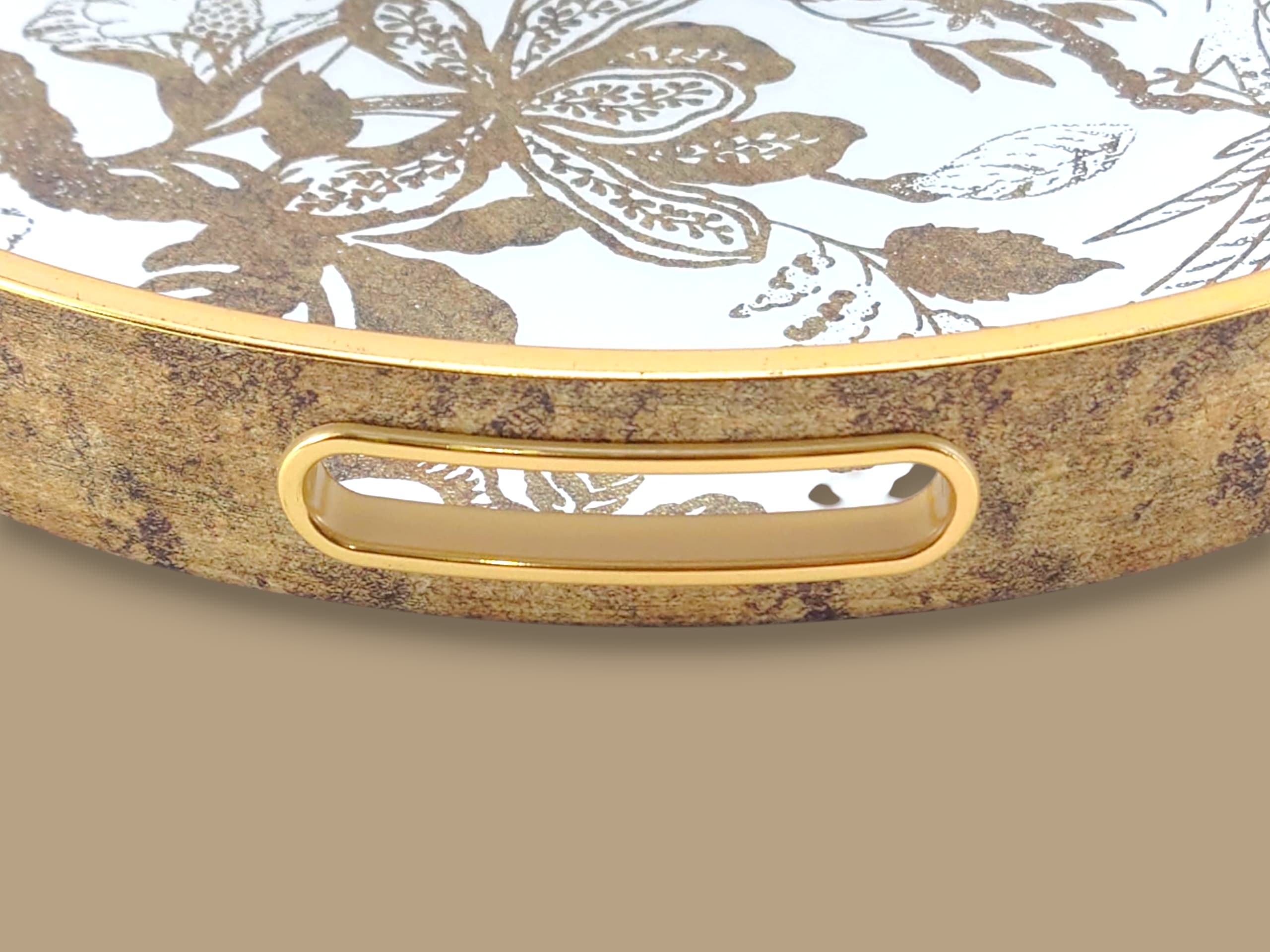 Angela 2-Piece Glass Round Serving Tray Set