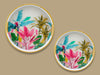Angela 2-Piece Glass Round Serving Tray Set