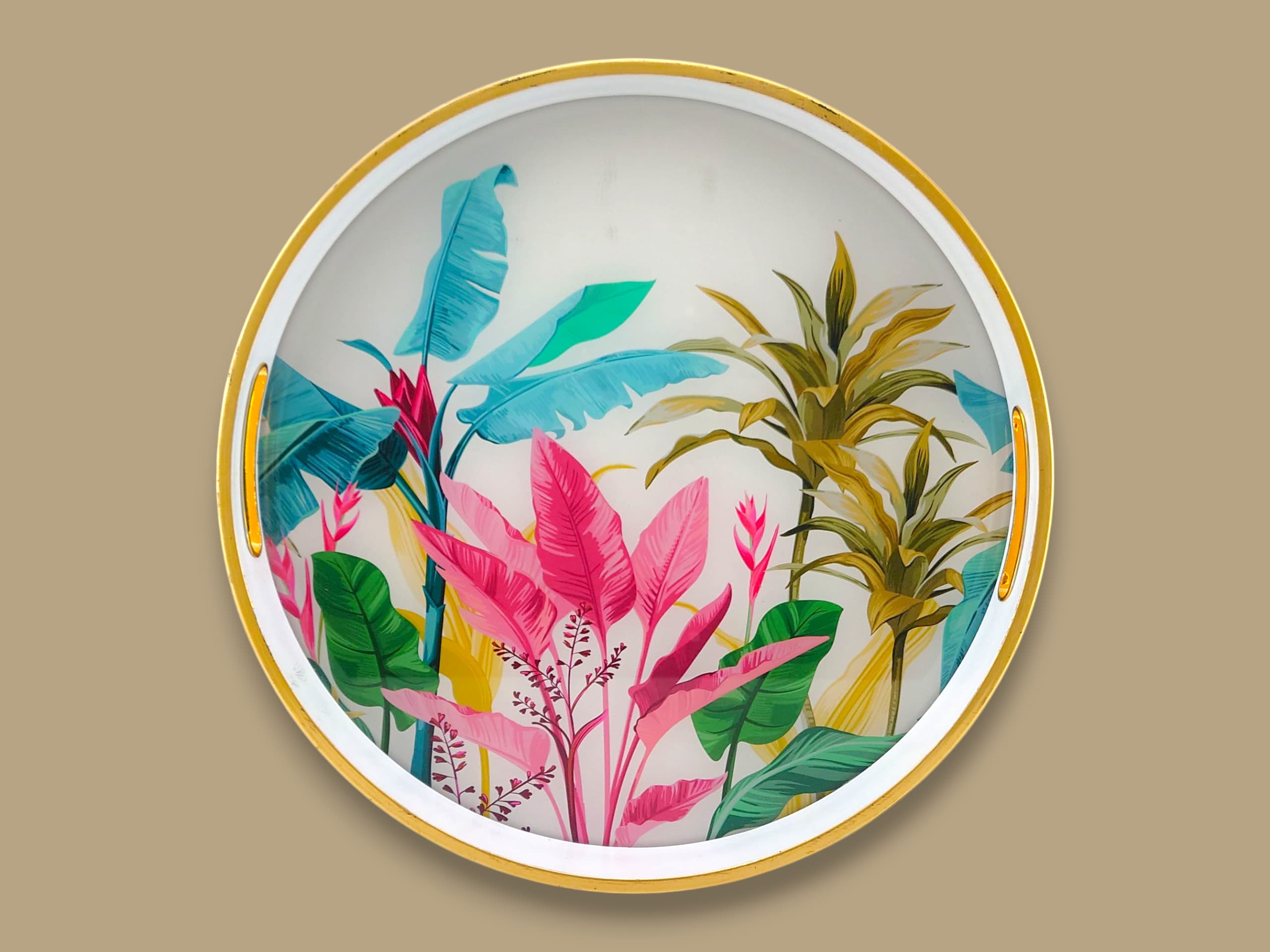 Angela 2-Piece Glass Round Serving Tray Set