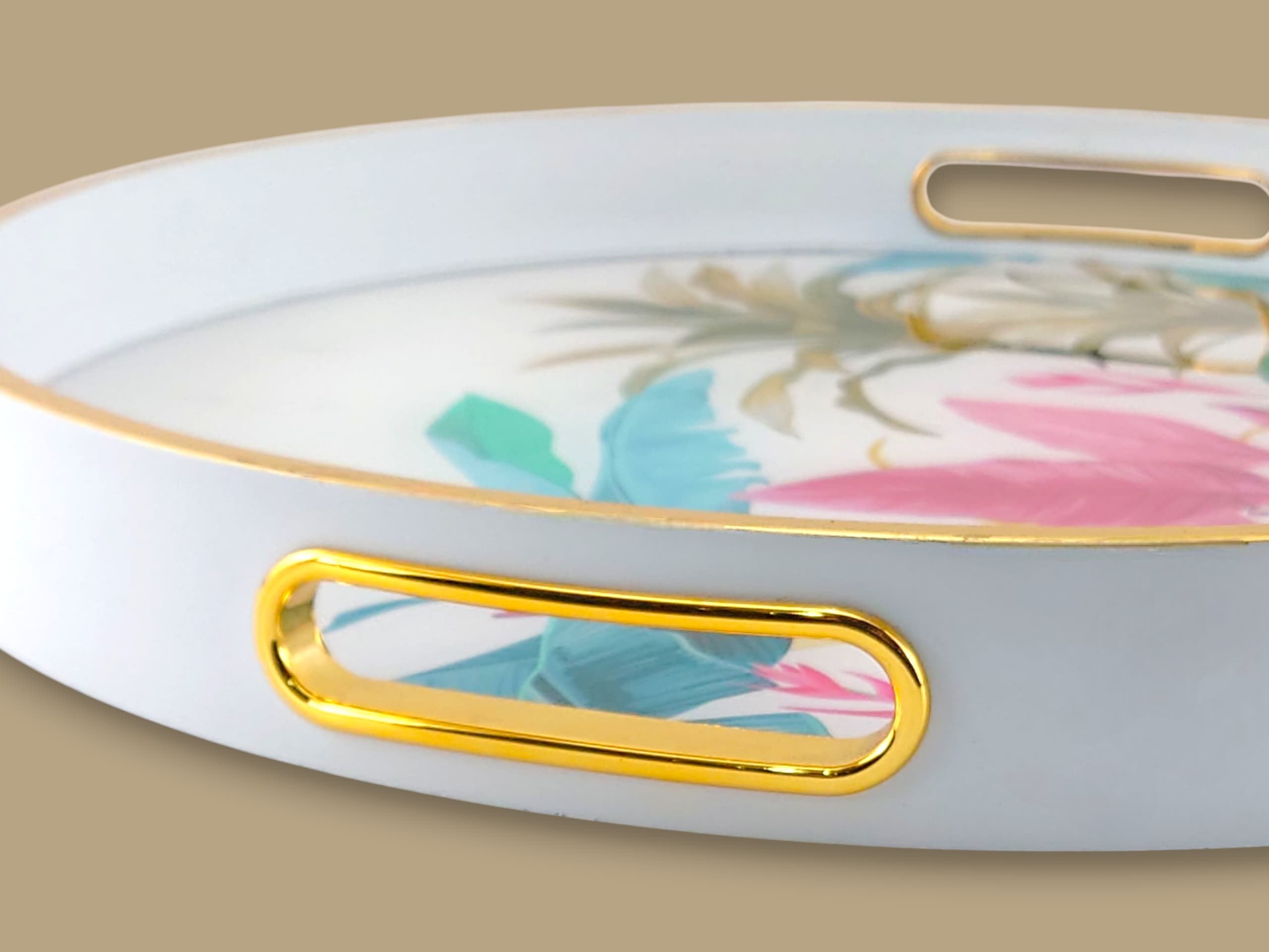 Angela 2-Piece Glass Round Serving Tray Set