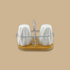 Lotus Ceramic Salt & Pepper Set White (JA-7502)