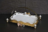 Fancy Ceramic Rectangular Serving Dish With Metal Stand (0318-7)