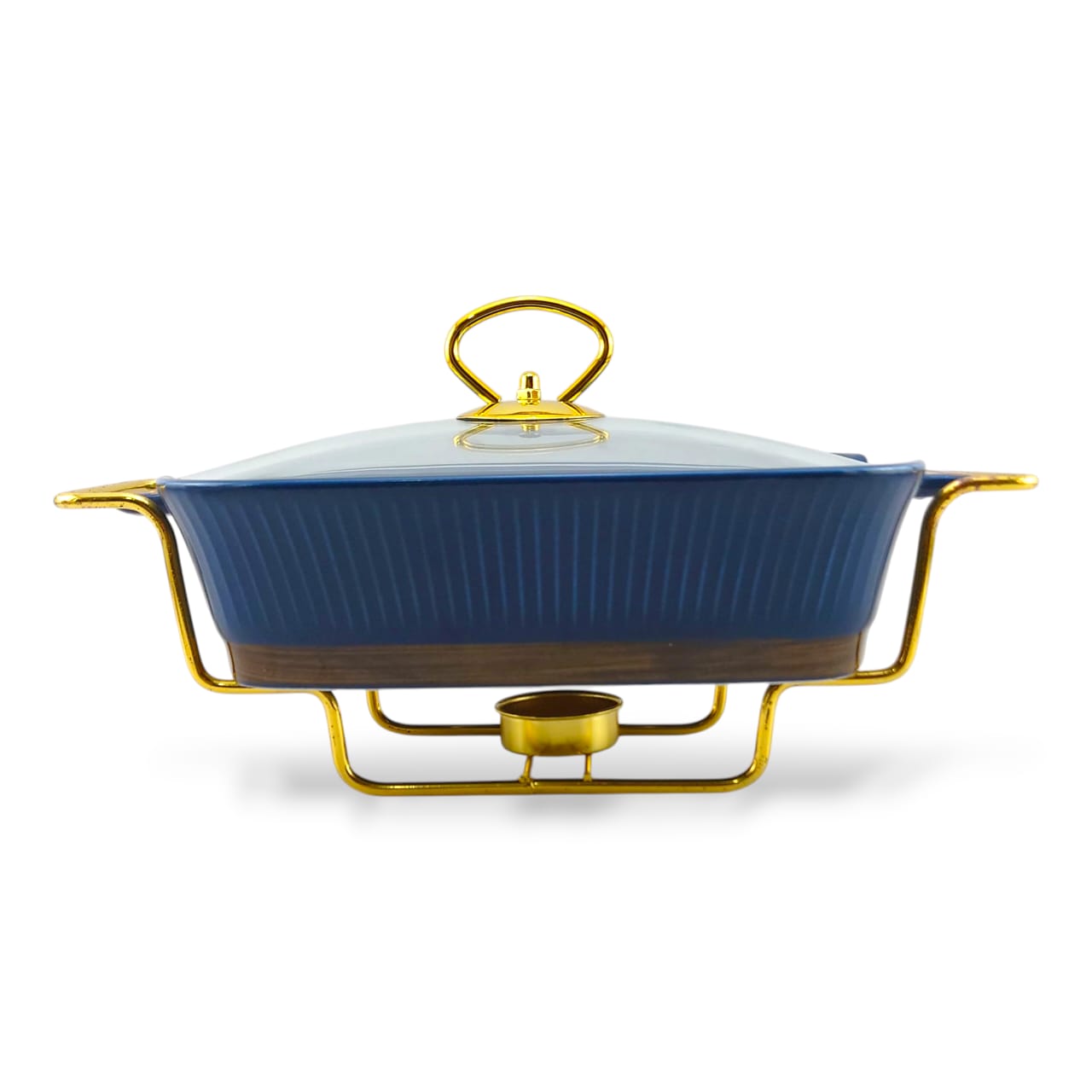 UK Parliament Rectangular Food Warmer With Golden Stand