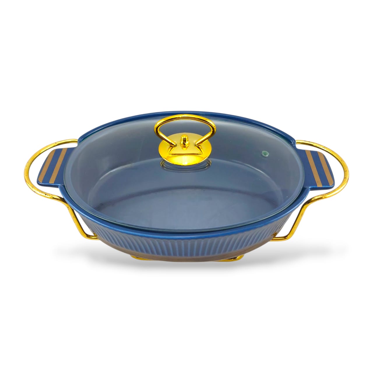UK Parliament Oval Food Warmer With Golden Stand