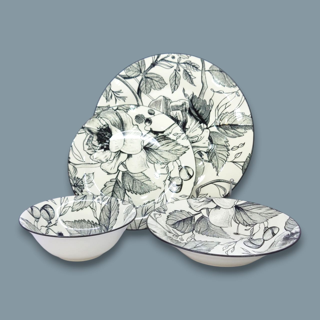 Gupan 24-Pieces Bone China Breakfast Set