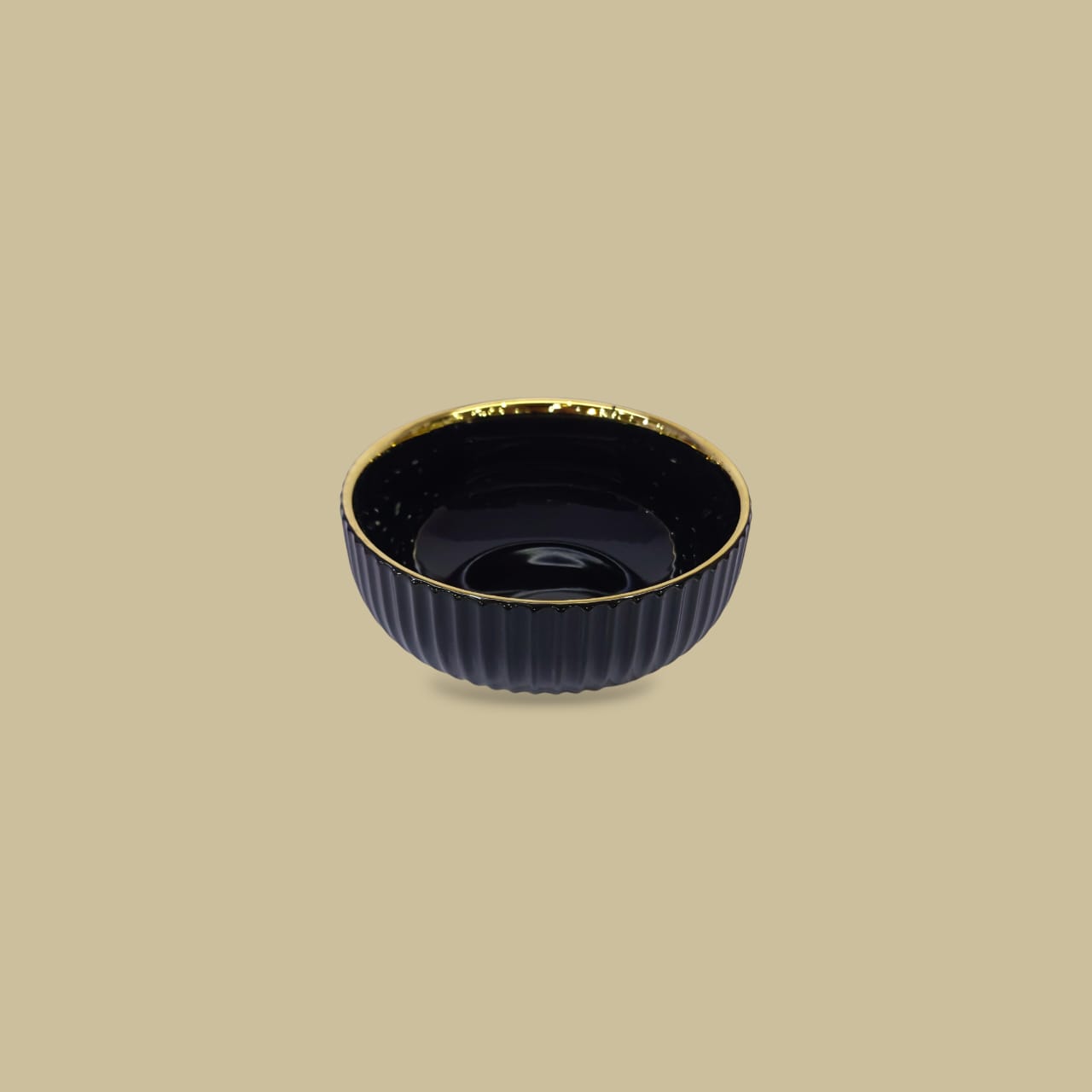 Fancy Porcelain 32-Piece Breakfast Set Black With Golden Line Borders