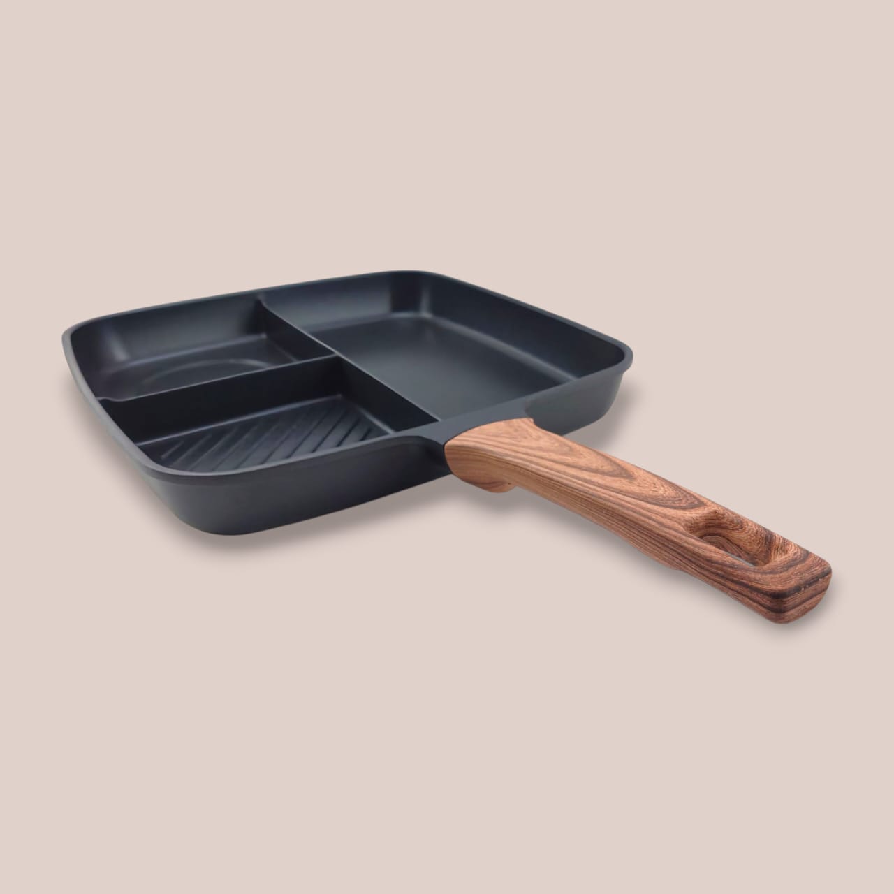 3-Portion Non-Stick Frying Pan (12"x12")