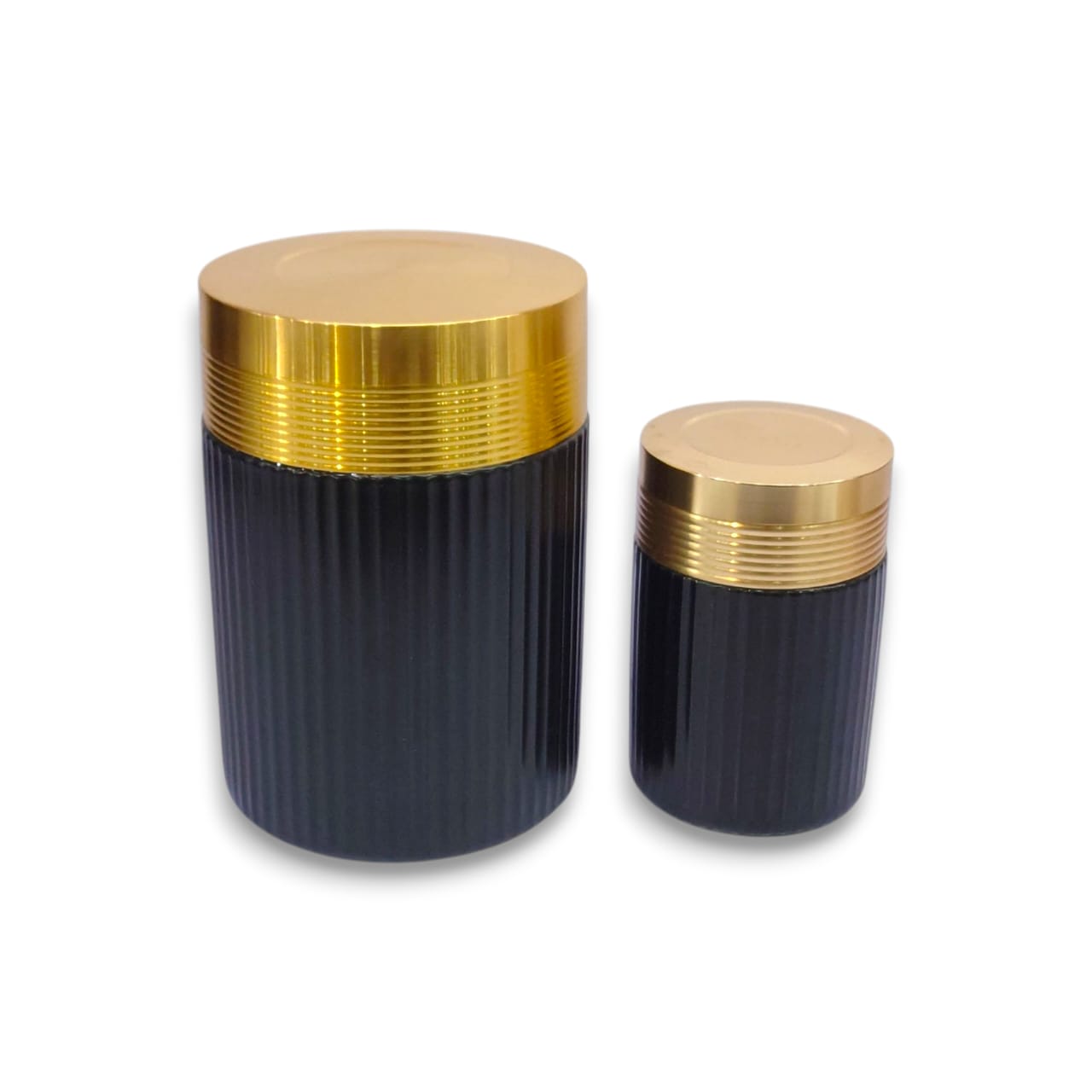 7-Piece Glass Spice Jar Set Black