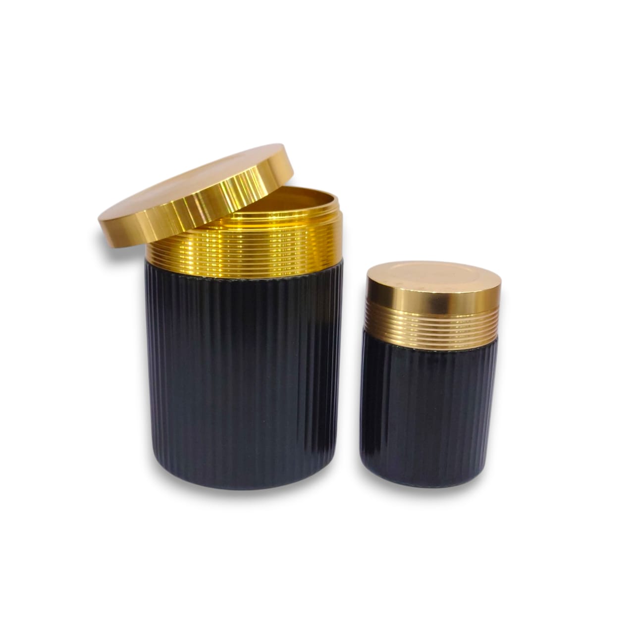 7-Piece Glass Spice Jar Set Black