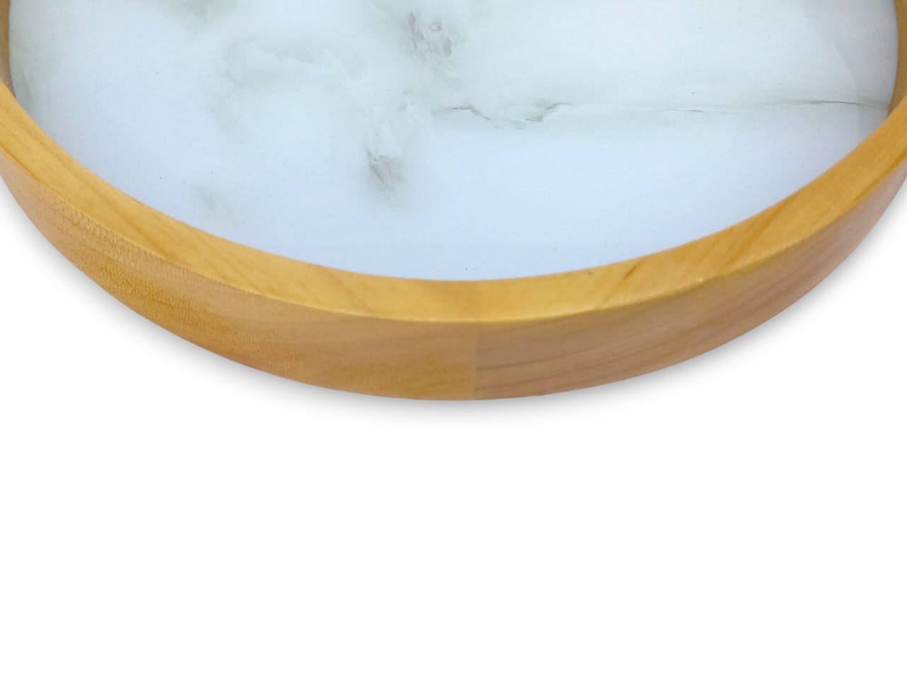 2-Piece Round Wooden Tray Set