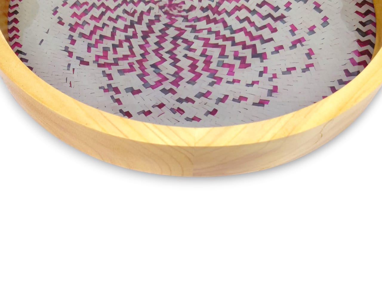 2-Piece Round Wooden Tray Set